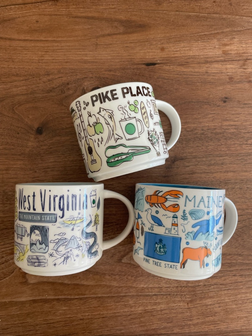 3 gently used Starbucks “You are Here” Mugs